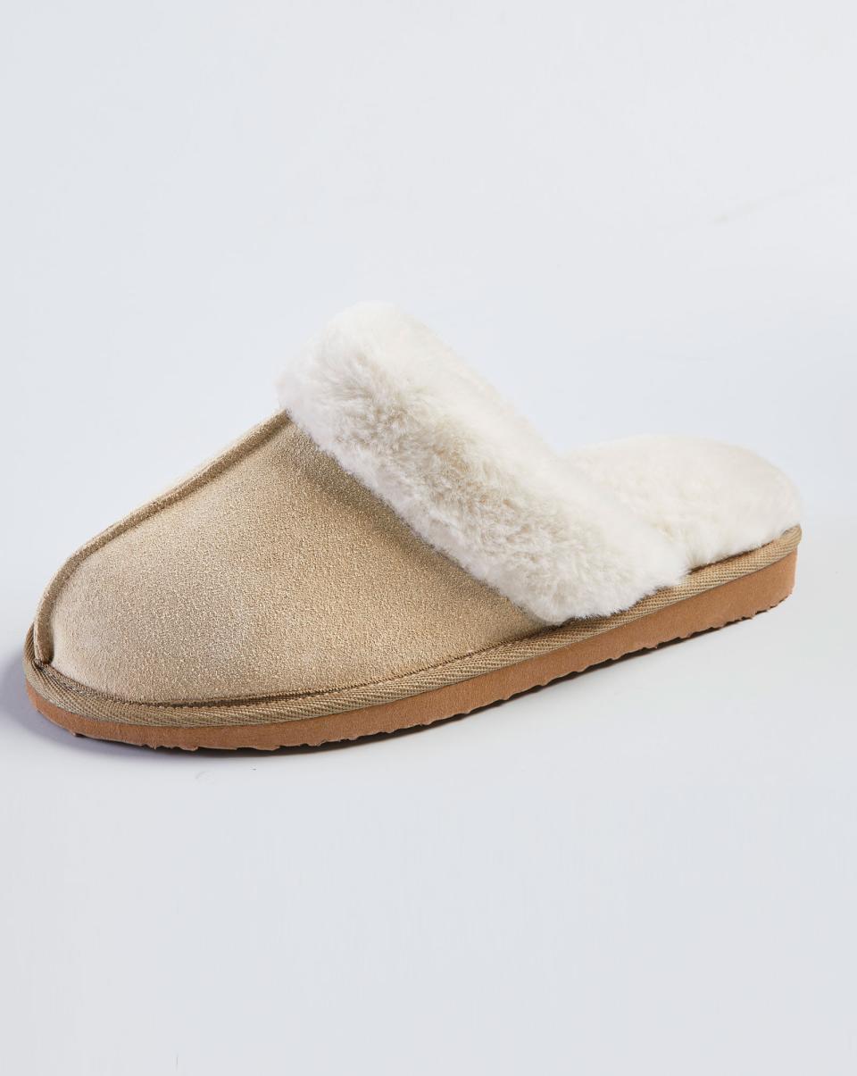 Women Oatmeal Slippers Suede Mule Slippers Cotton Traders Functional