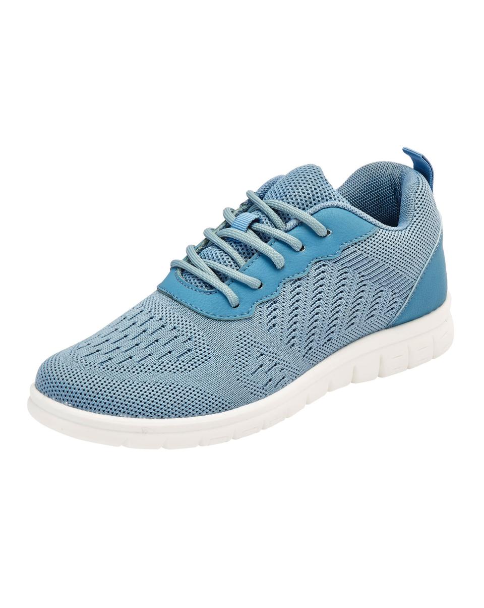Trainers Fashionable Dusky Blue Lightweight Cushioned Lace-Up Trainers Women Cotton Traders - 1