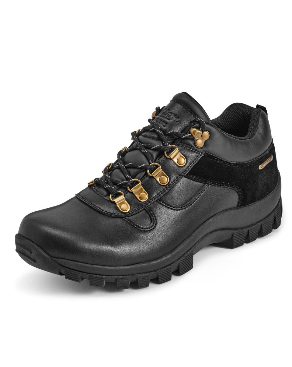 Shoes Secure Leather Waterproof Walking Shoes Cotton Traders Black Men - 1