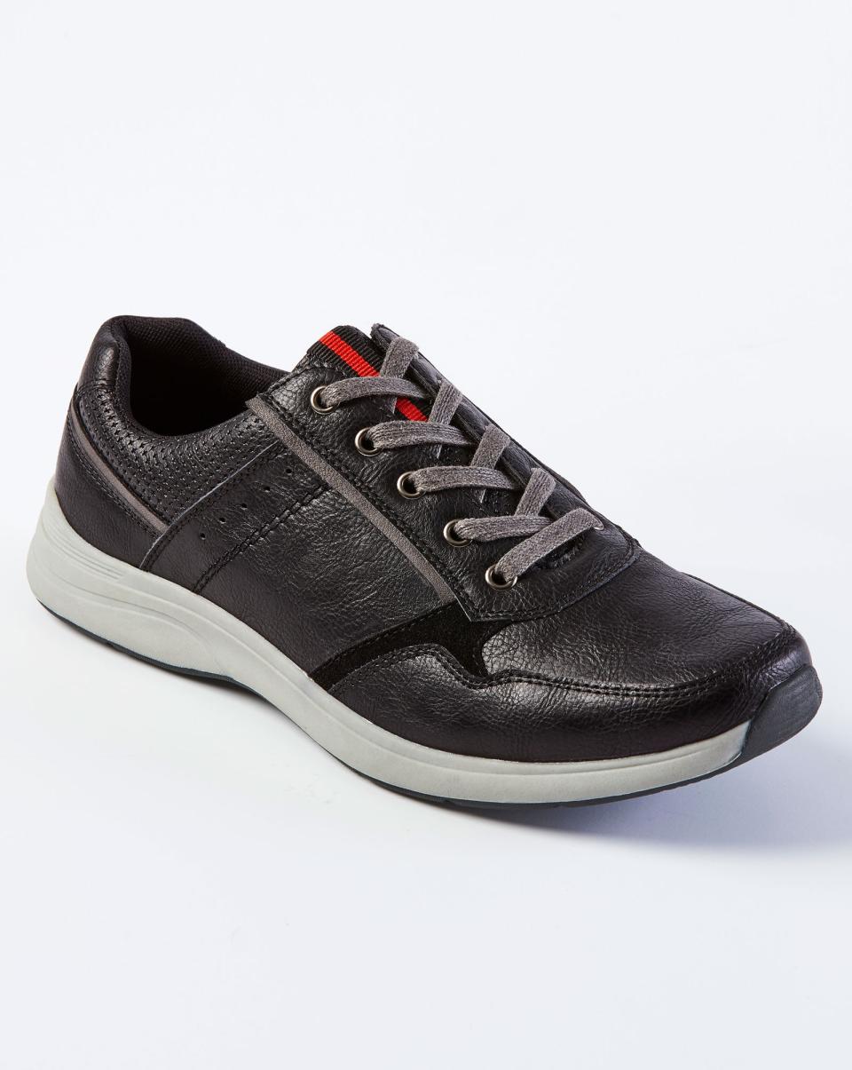 Trainers Casual Lace-Up Trainers Men Black Cotton Traders Cut-Price
