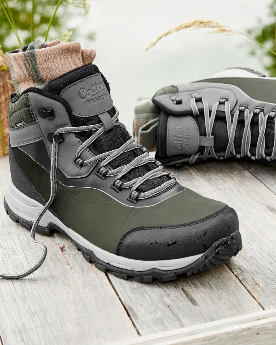 Black Men Extend Adventurer Waterproof Walking Boots Boots Cotton Traders - 4