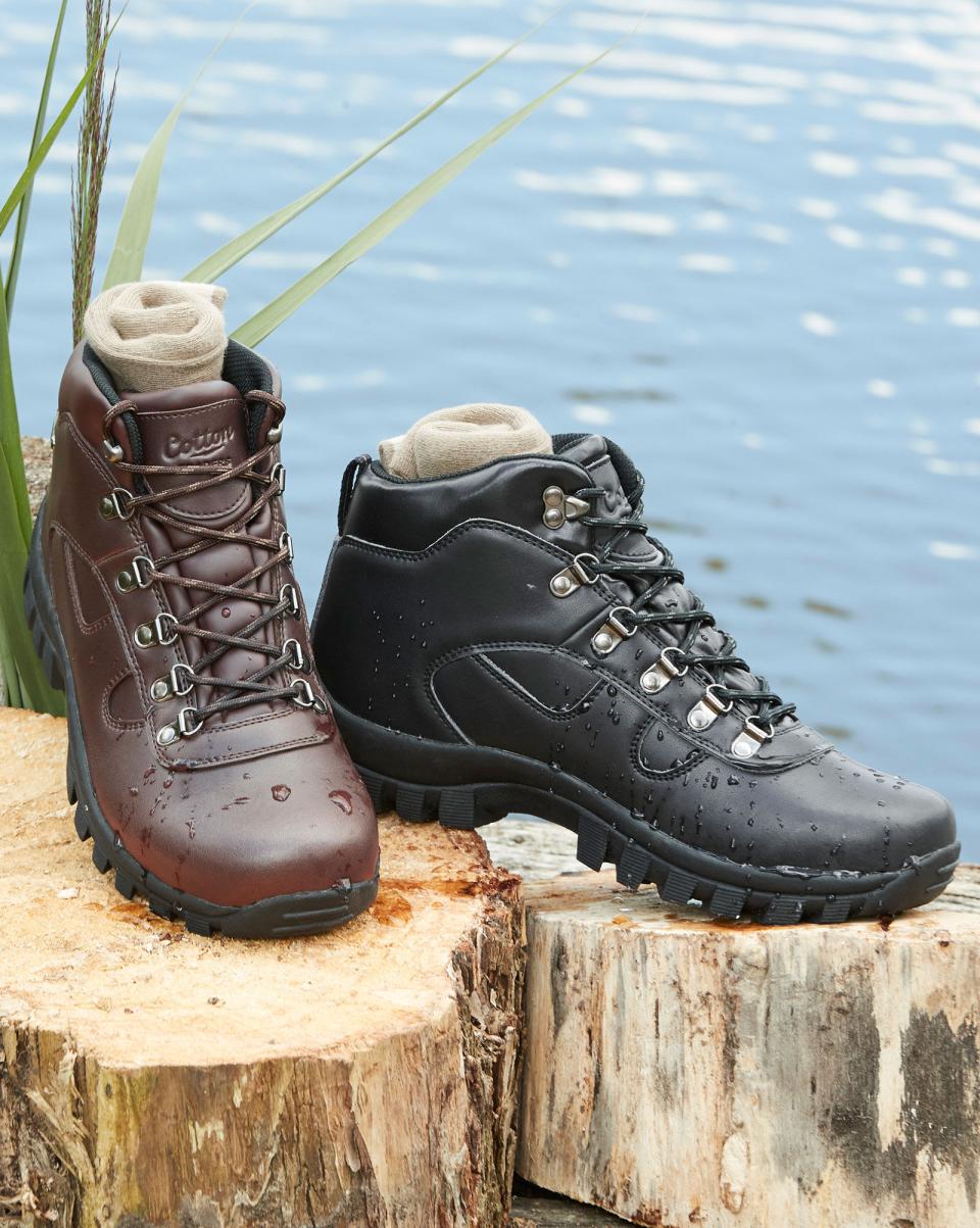 Artisan Boots Cotton Traders Leather Waterproof Walking Boots Black Men - 3