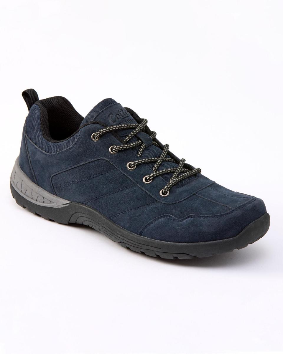Navy Shoes Men Lace-Up Walking Shoes Cotton Traders Handcrafted
