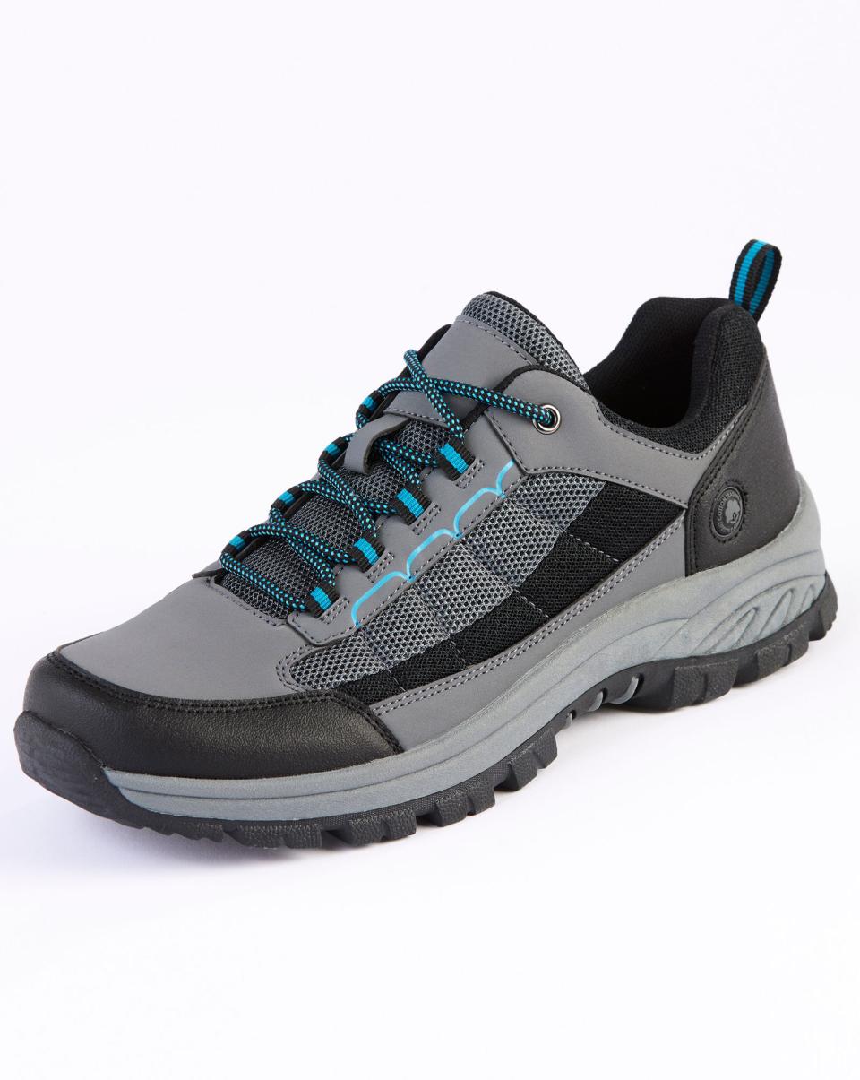 Men Grey Cotton Traders Reliable Walking Shoes Air-Tech Stitch Detail Walking Shoes