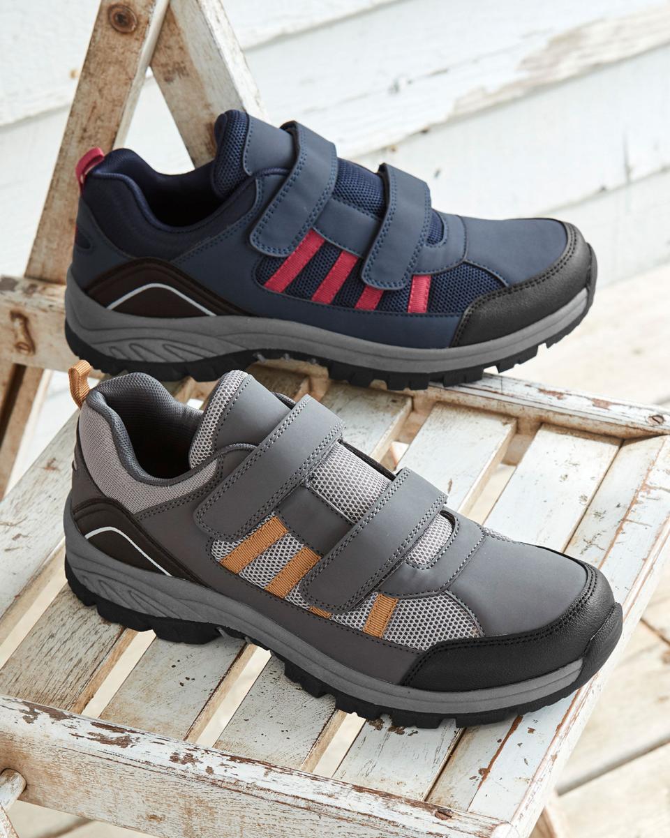 Grey Cutting-Edge Men Walking Shoes Trekker Adjustable Walking Shoes Cotton Traders - 3