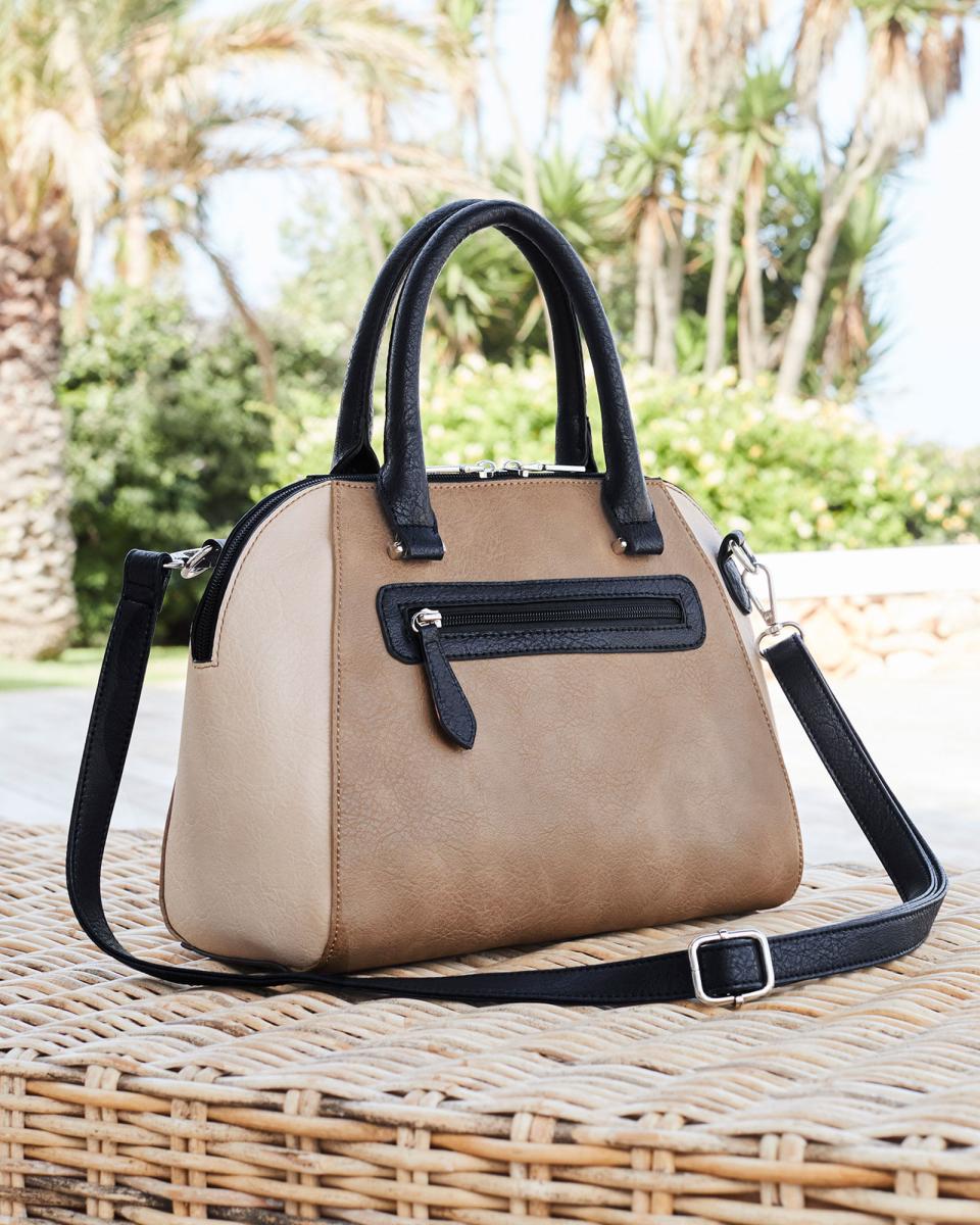 Women Taupe Colour Block Bag Style Bags & Purses Cotton Traders