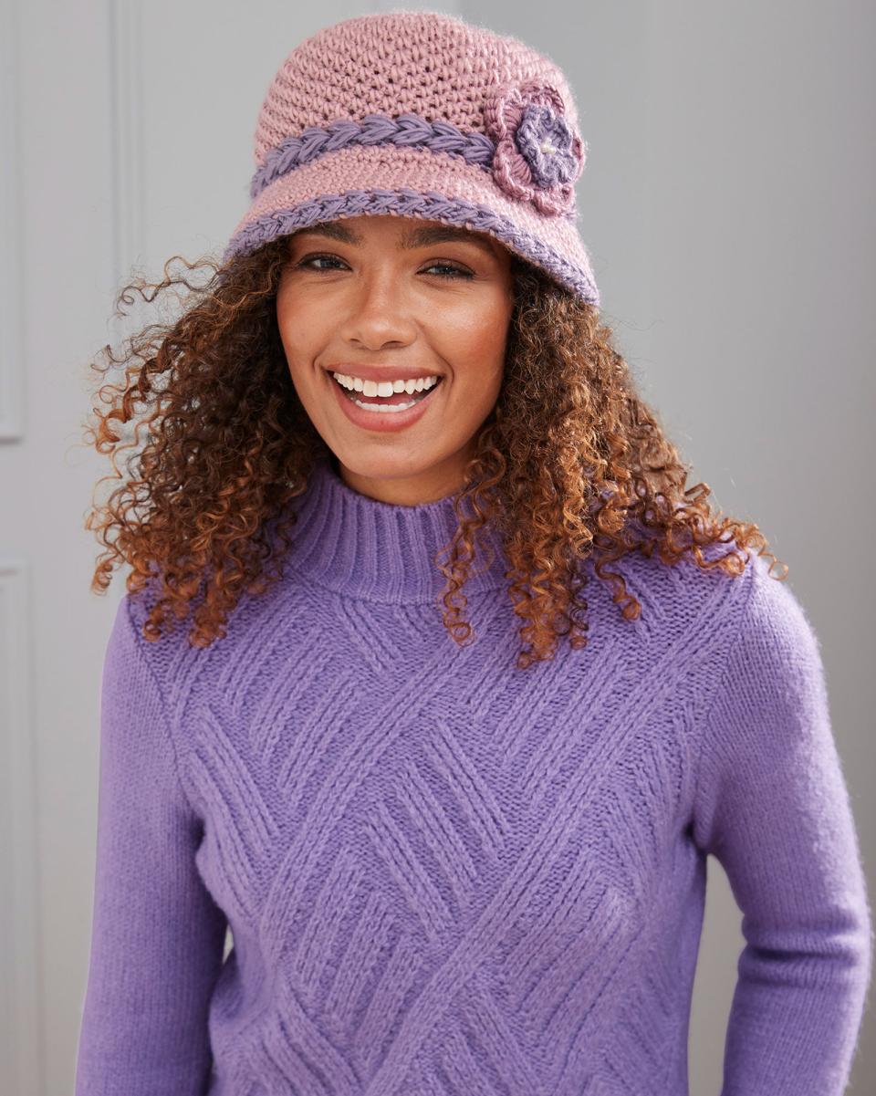 Women Slashed Hats, Scarves & Gloves Cotton Traders Knitted Hat Plum - 3