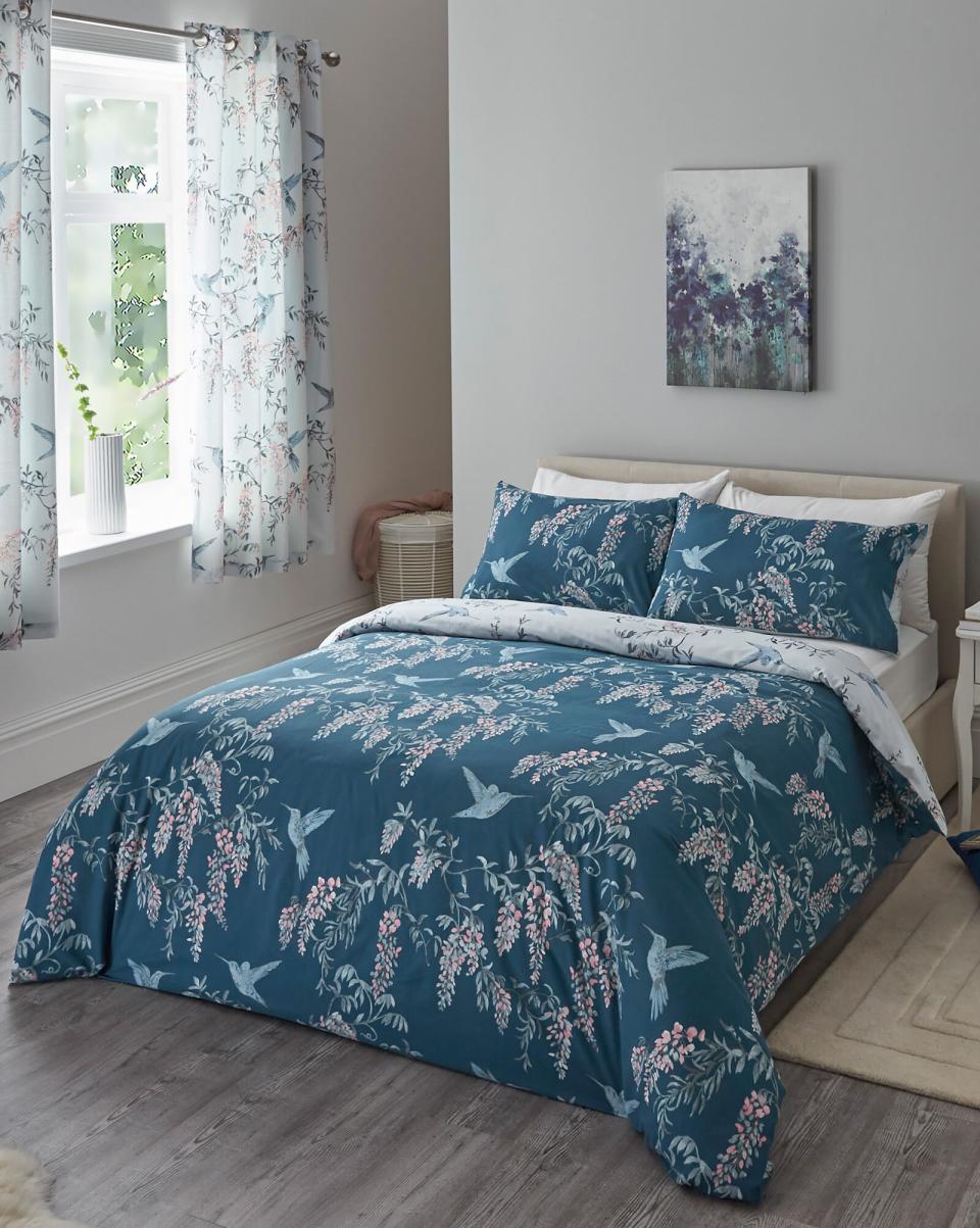 Specialized Home Teal Cotton Traders Midnight Garden Duvet Set Duvet Covers - 1