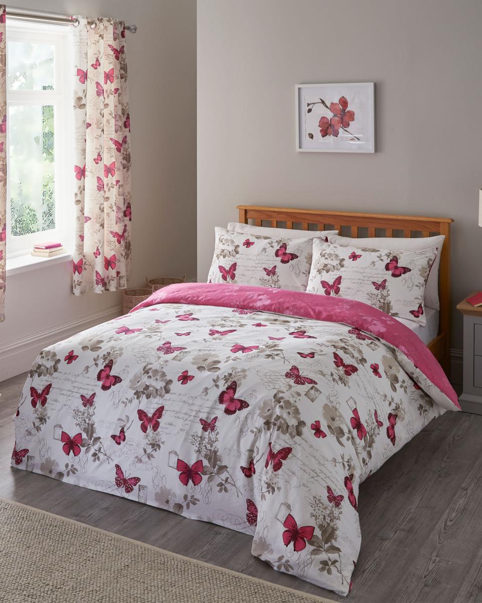 Duvet Covers Amplify Cotton Traders Raspberry Butterfly Duvet Set Home