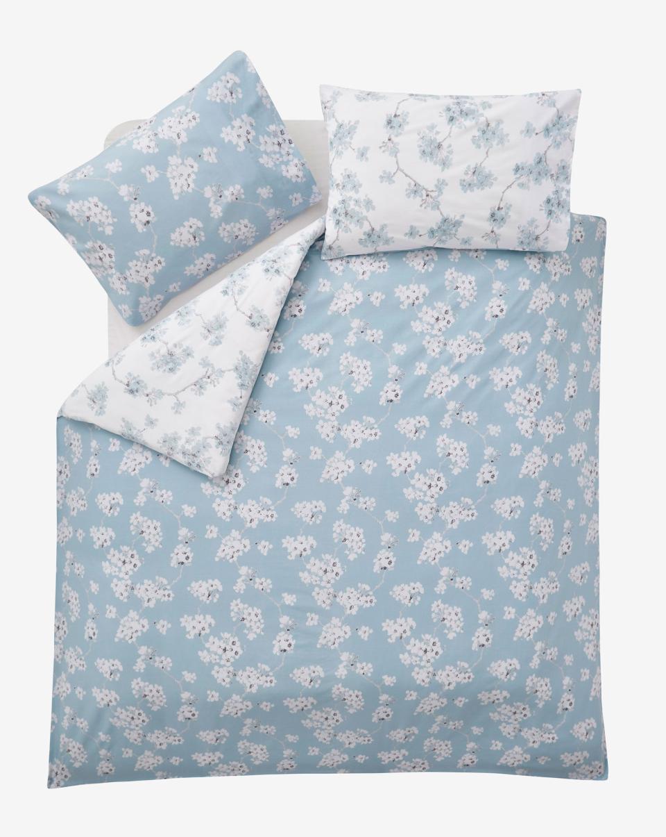 Home Affordable Soft Teal Duvet Covers Blossom Trail Duvet Set Cotton Traders - 4