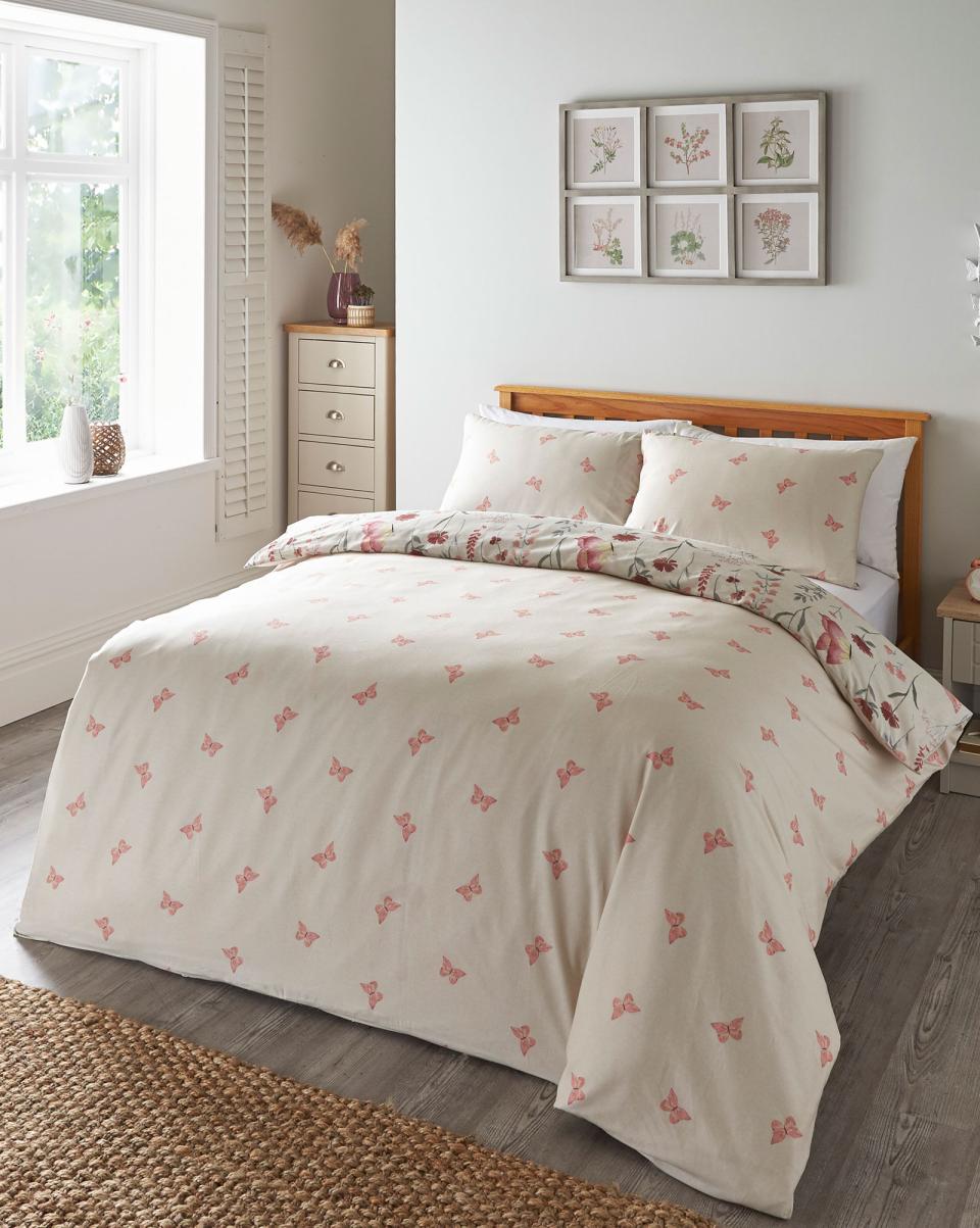 Cotton Traders Pink Home Butterfly Meadow Duvet Set Duvet Covers Elevate - 1