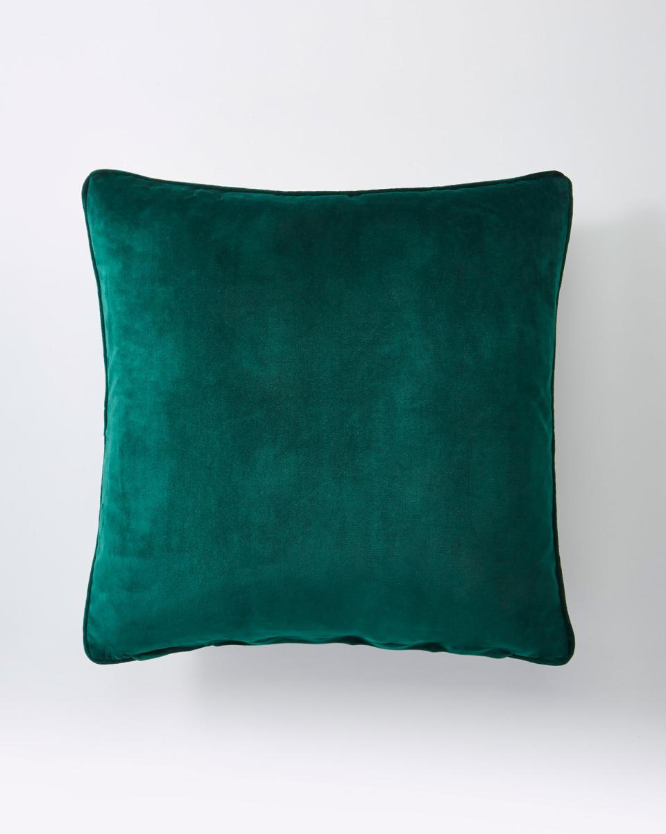Efficient Home Cushions Cotton Traders Bees Velvet Cushion Green - 1