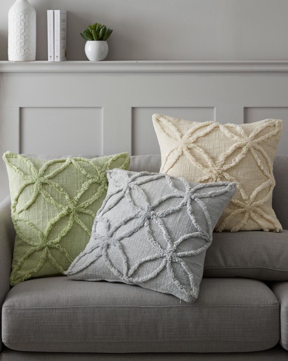 Home Tufted Cushion Cotton Traders Cream Cushions Natural