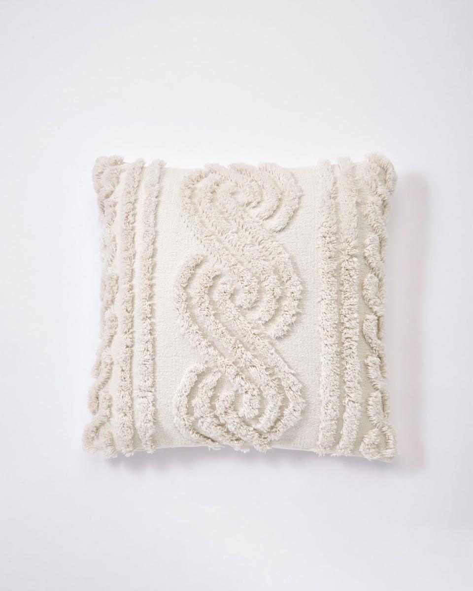 Textured Cushion Cream Cotton Traders Home Soft Furnishings Money-Saving - 1