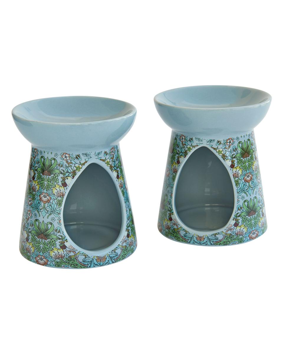 William Morris Strawberry Thief 2 Wax Burner With 6 Wax Melts Soft Teal Home Décor Home High-Quality Cotton Traders - 2