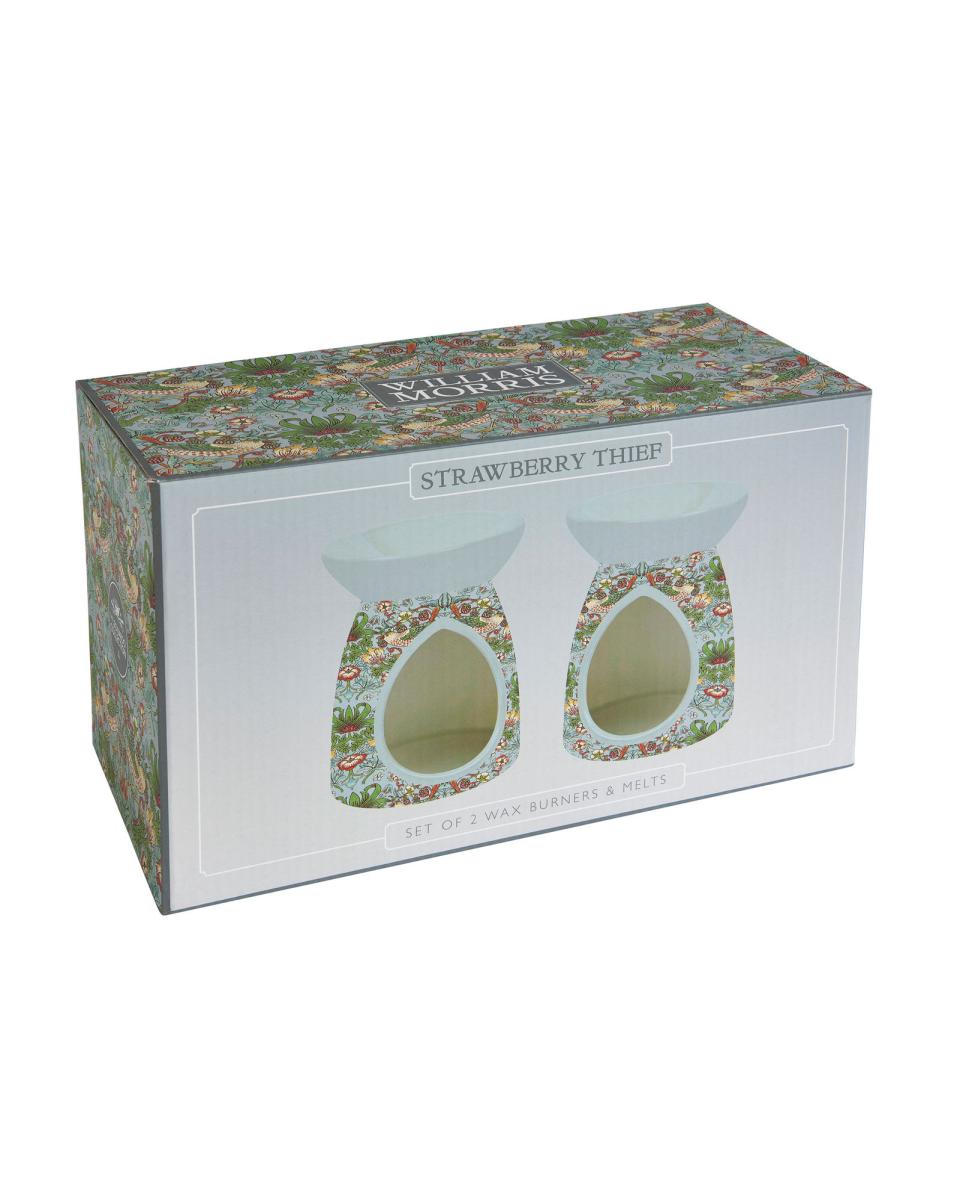 William Morris Strawberry Thief 2 Wax Burner With 6 Wax Melts Soft Teal Home Décor Home High-Quality Cotton Traders - 3