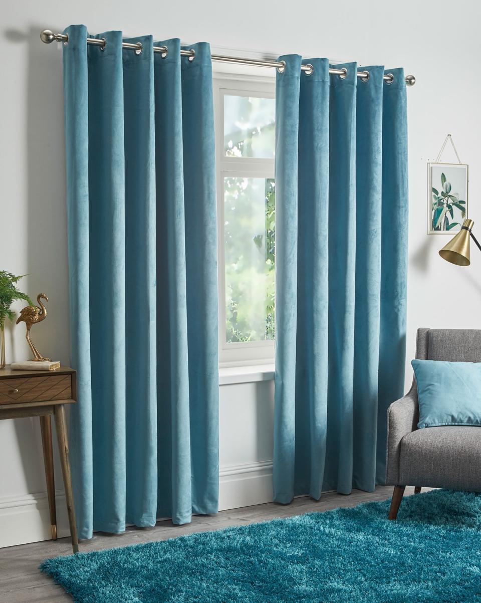 Curtains Velvet Eyelet Blackout Curtains & Cushions Cotton Traders Home Special Natural - 1
