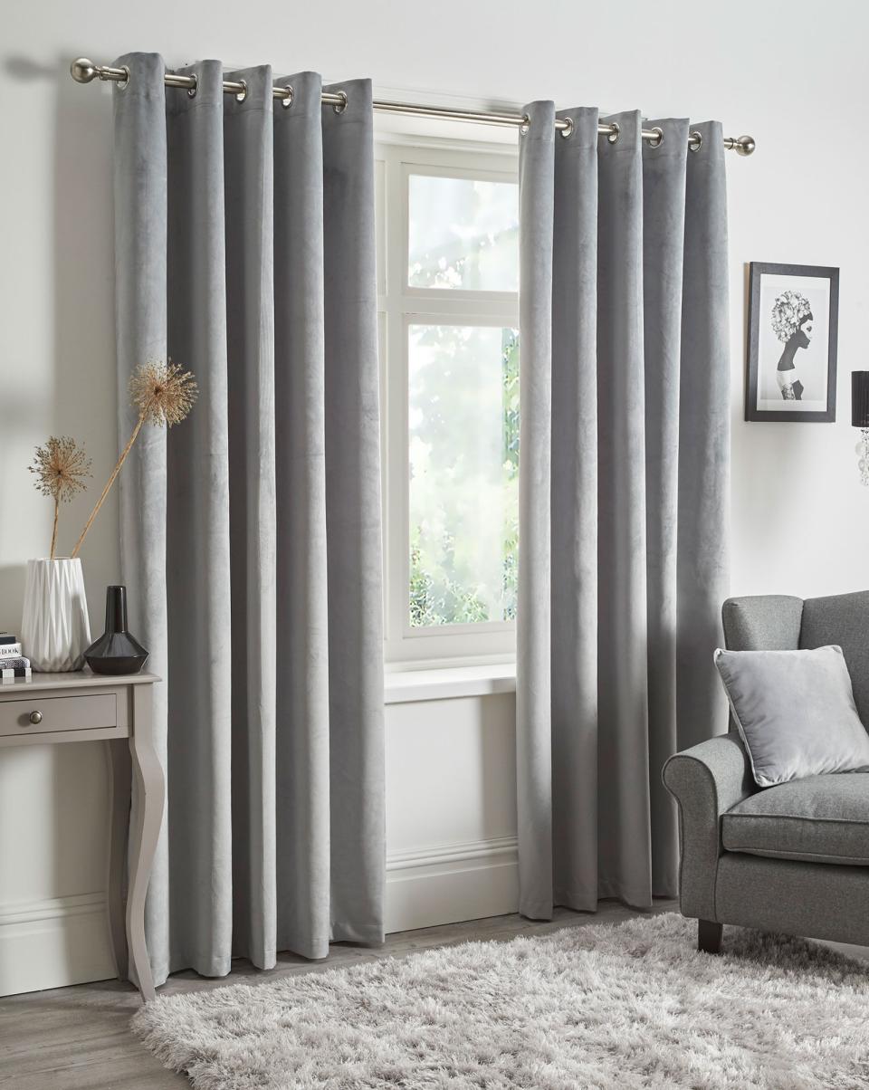 Curtains Velvet Eyelet Blackout Curtains & Cushions Cotton Traders Home Special Natural - 2