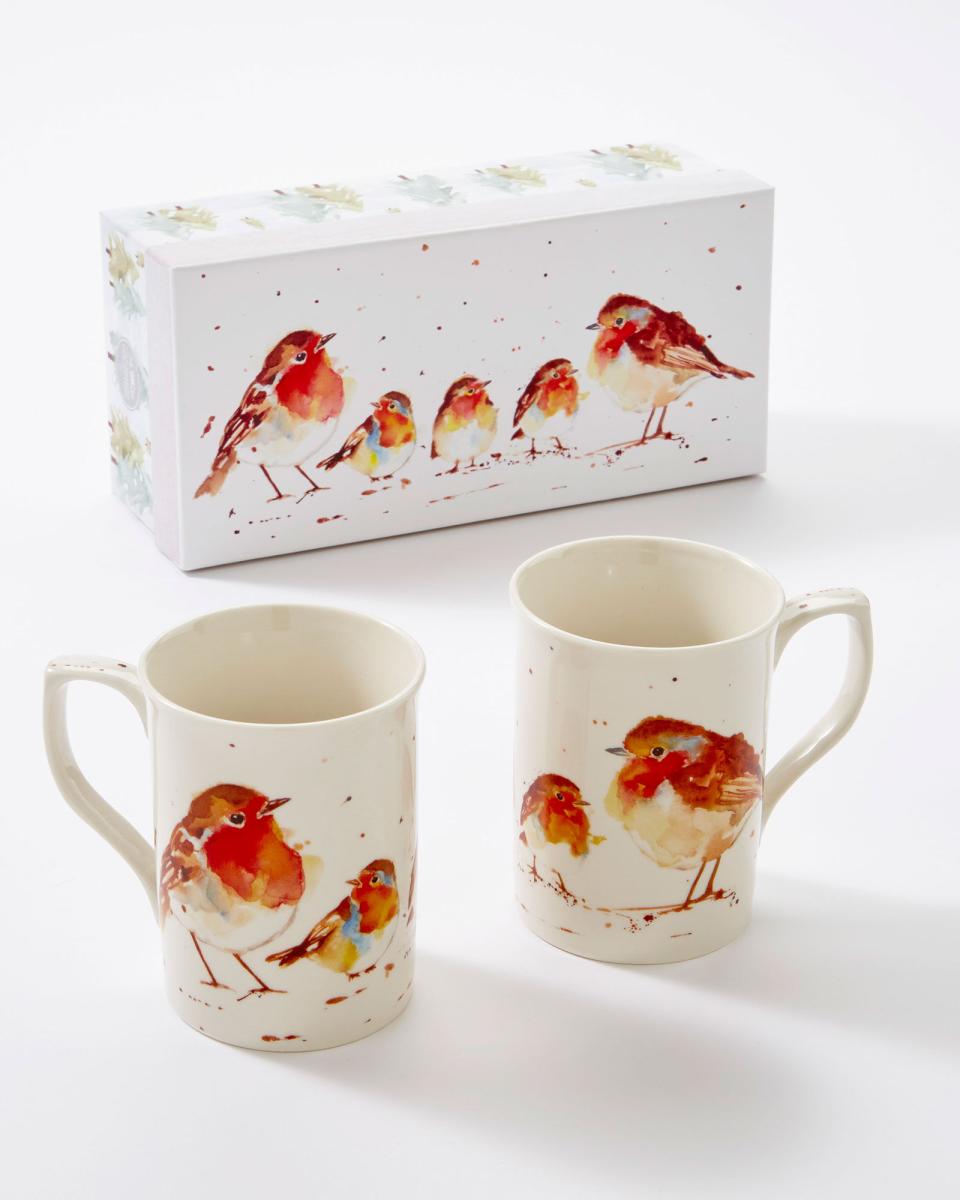 Effective Cotton Traders Set Of 2 Mugs Tableware Home Woodland - 1