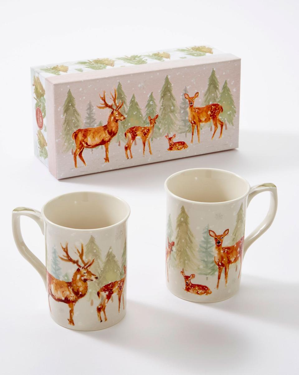 Effective Cotton Traders Set Of 2 Mugs Tableware Home Woodland - 4
