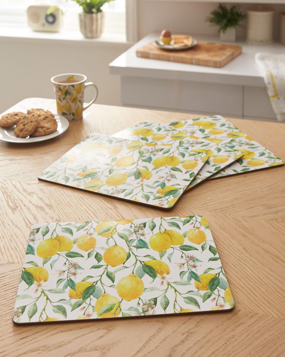 Set Of 4 Placemats Almond Blossom Tableware Home Reliable Cotton Traders - 4