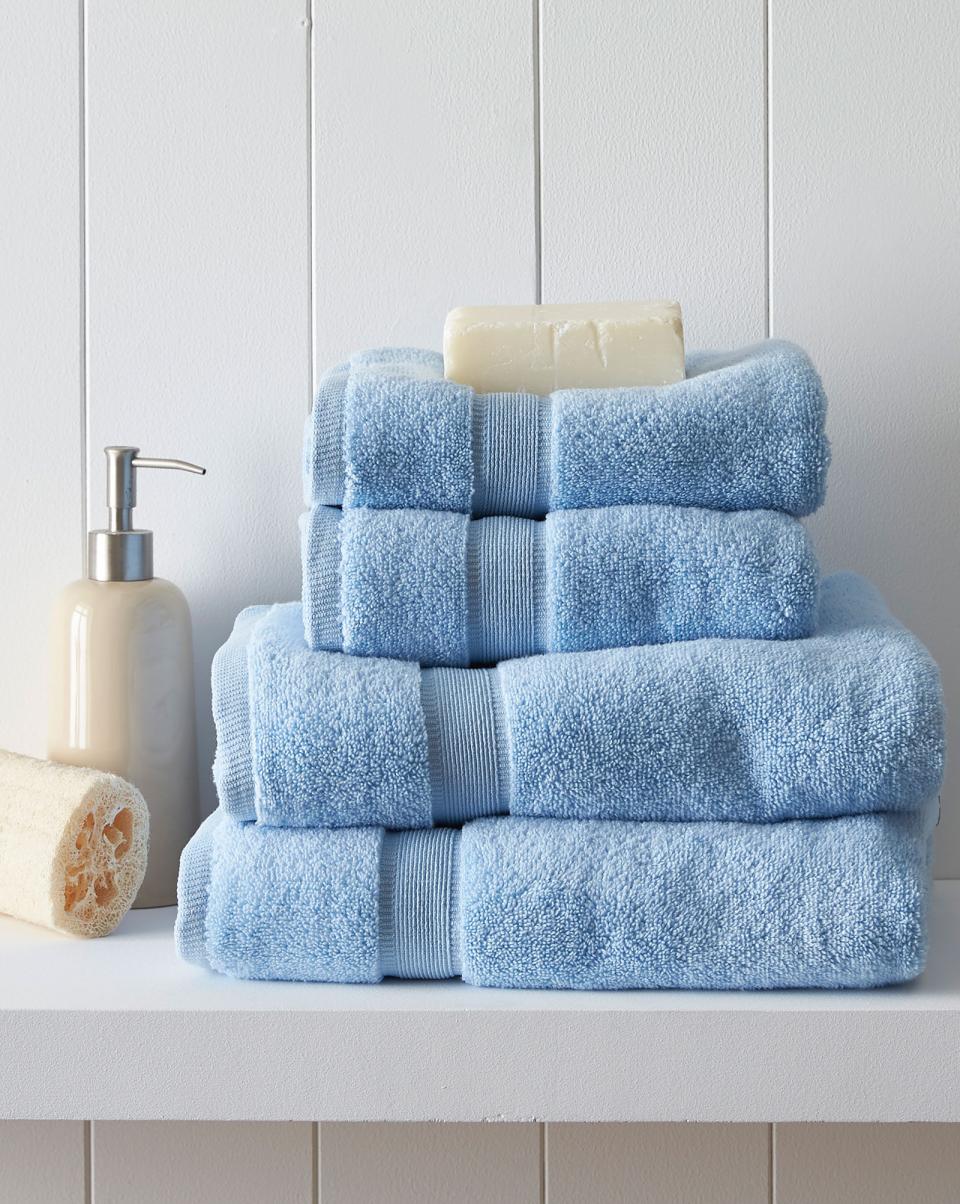 Online 4-Piece Supersoft Towel Bale Cotton Traders Light Blue Home Towels - 2