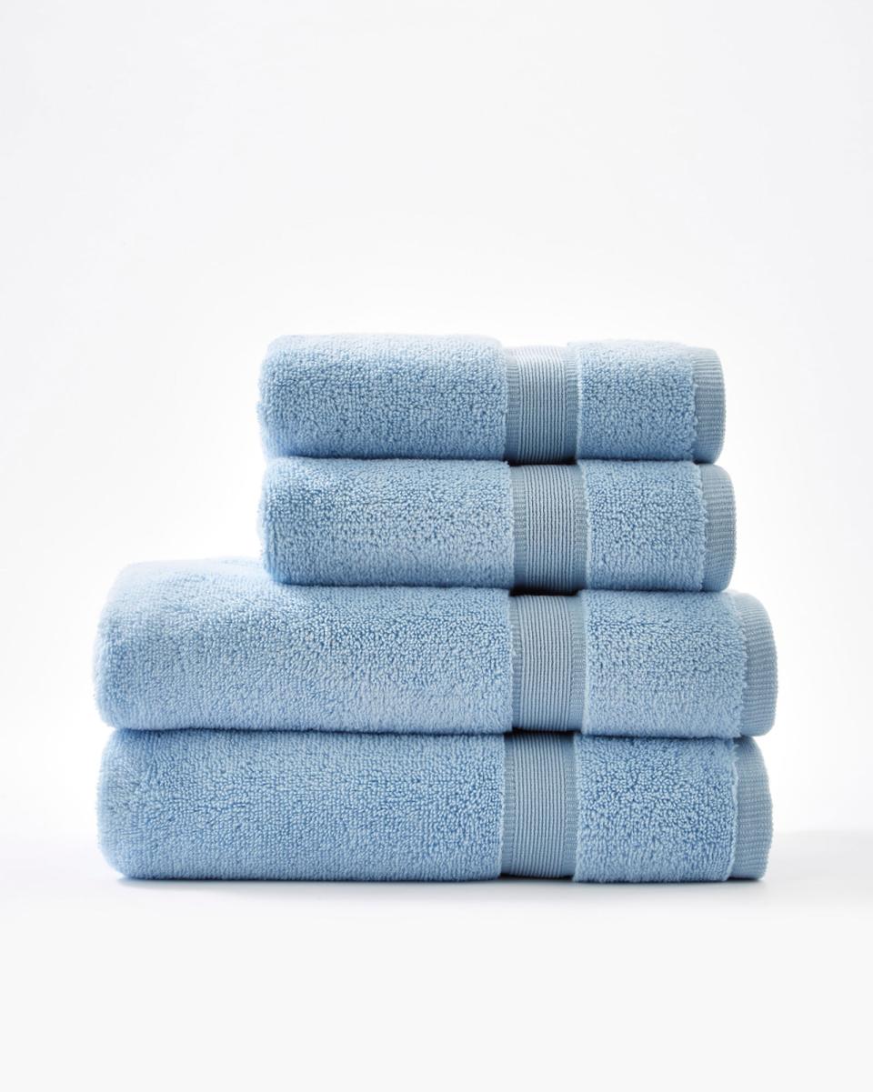 Online 4-Piece Supersoft Towel Bale Cotton Traders Light Blue Home Towels - 3