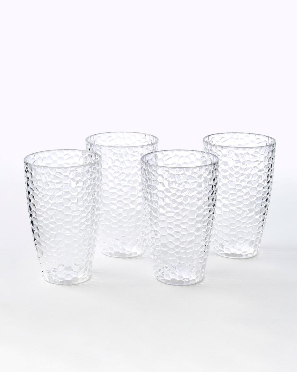 Cotton Traders Clear Home Accessories Plush 4 Pack Large Outdoor Dimpled Tumblers - 1