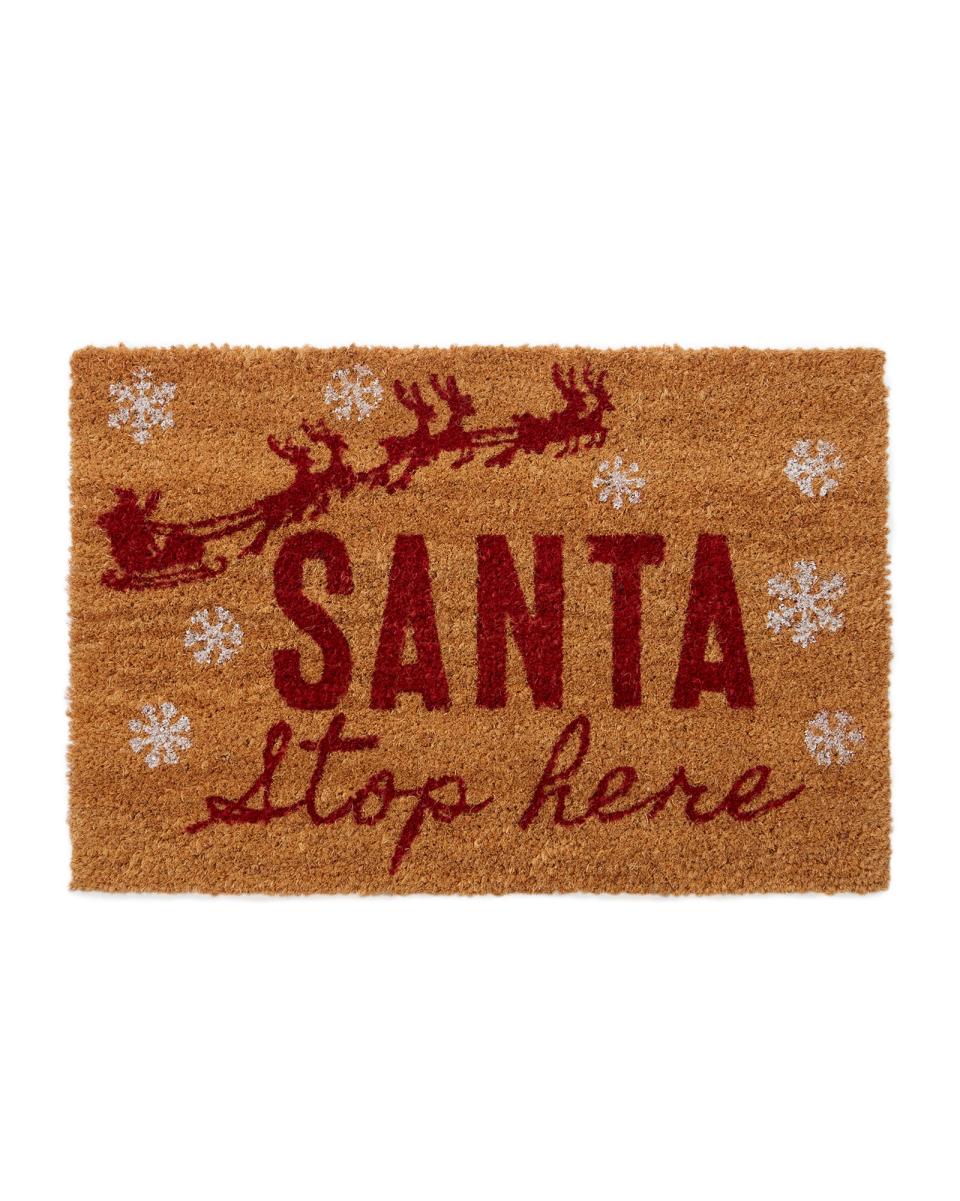 Perfect Red Santa Stop Here Doormat Home Cotton Traders Accessories - 1