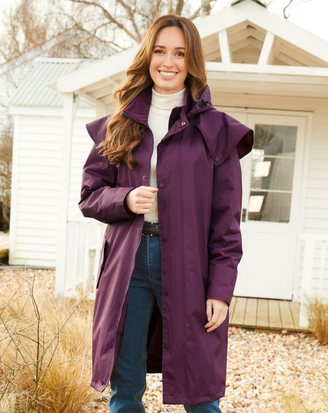 Coats & Jackets Windermere Waterproof Coat 40'' Navy Women High-Performance Cotton Traders
