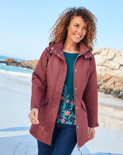 Women Cinnamon Buy Waterproof Fleece Lined Jacket Coats & Jackets Cotton Traders