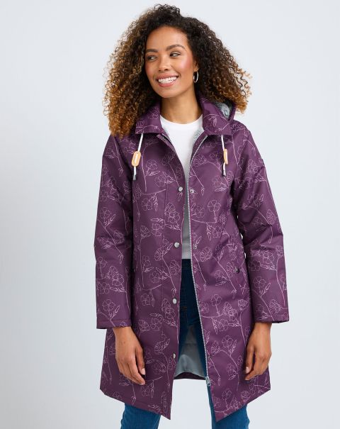 Aubergine Cotton Traders Stormproof Fleece-Lined Jacket Women Liquidation Coats & Jackets