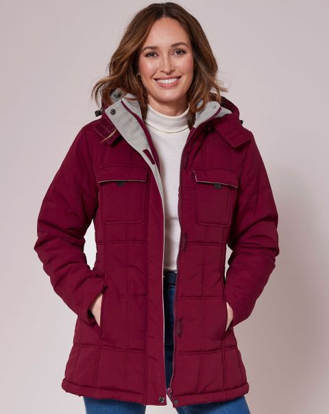 Short Padded Hooded Coat Women Tailor-Made Coats & Jackets Cotton Traders Claret