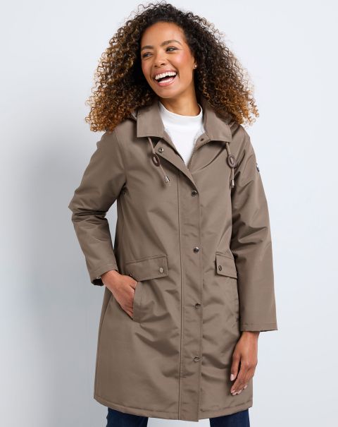 Cotton Traders Hazelnut Women All-Weather Fleece-Lined Waterproof Coat Coats & Jackets Proven