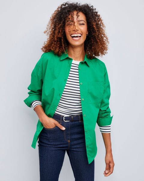 The Perfect Relaxed Cotton Shirt Bright Green Women Shirts & Blouses Cotton Traders Creative