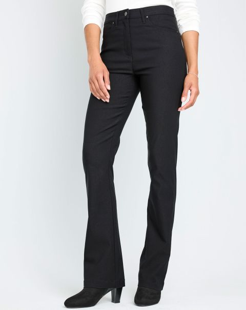 Women Black Cotton Traders Exclusive Super Stretchy Bootcut Trousers Trousers