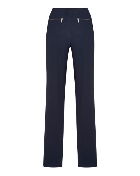 Practical Women Navy Super Stretchy Slim-Leg Pull-On Trousers Cotton Traders Trousers