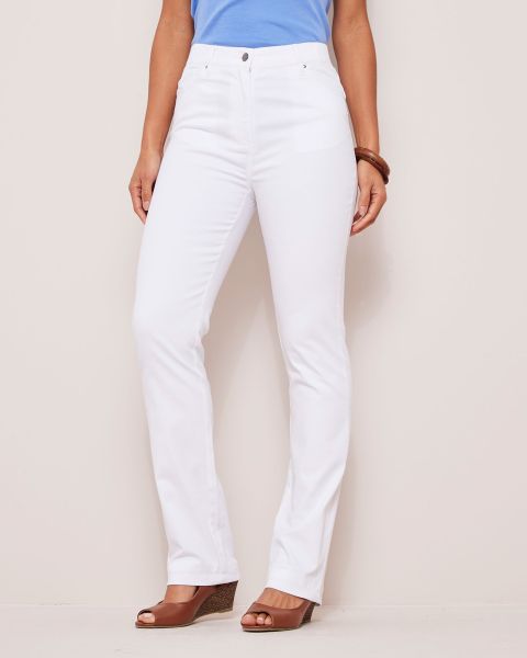 Magic Comfort Twill Jeans Classic White Trousers Women Cotton Traders