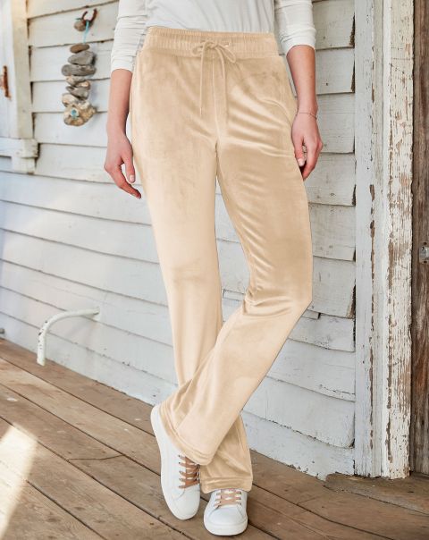 Trousers Women Voucher Laidback Velour Straight Leg Trousers Cotton Traders