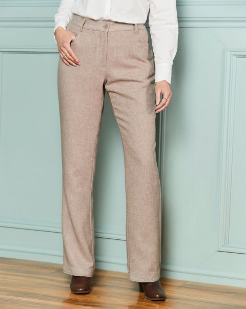 Cotton Traders Women Inviting Trousers Going Places Wide Straight-Leg Elasticated Waist Trousers