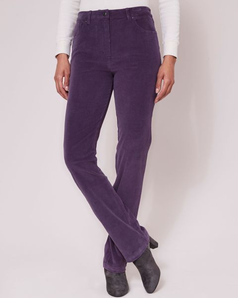 Cotton Traders Shop Dusky Purple Stretch Cord Straight-Leg Jeans Jeans Women