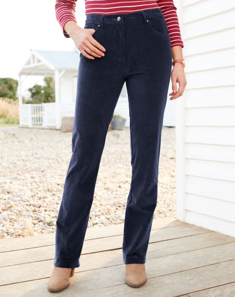 Ella Stretch Cord Straight-Leg Jeans Jeans Women Cotton Traders Popular