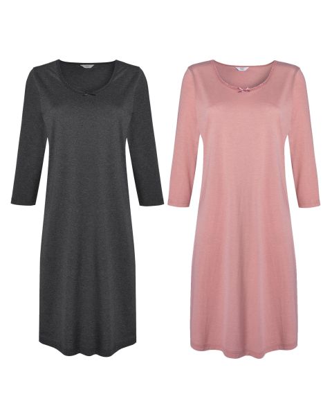 2 Pack Scoop Neck Nightdresses Cotton Traders Dresses Multi Efficient Women