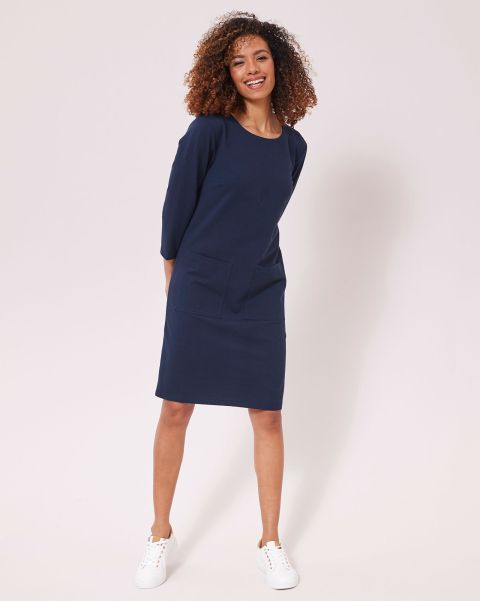 Navy Jersey Knee Length Sweatshirt Dress Affordable Dresses Women Cotton Traders