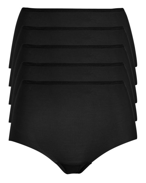 Knickers 5 Pack No-Vpl Shorts Black Women Cotton Traders Classic
