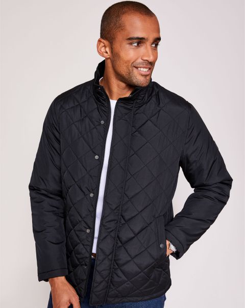 Black Men Cotton Traders Functional Guinness™ Showerproof Quilted Jacket Coats & Jackets