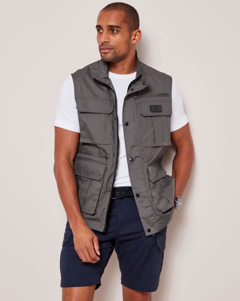 Cotton Traders Coats & Jackets Guinness™ Multi Pocket Gilet Men Efficient Zinc