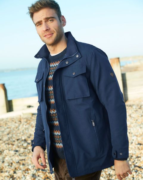 Men Malham Waterproof Jacket Coats & Jackets Liquidation Dark Blue Cotton Traders
