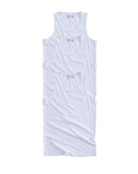 Fresh White Men 3 Pack Sleeveless Vests Tops & T-Shirts Cotton Traders