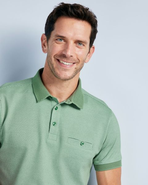 Men Pear Tops & T-Shirts Robust Cotton Traders Luxury Textured Polo Shirt